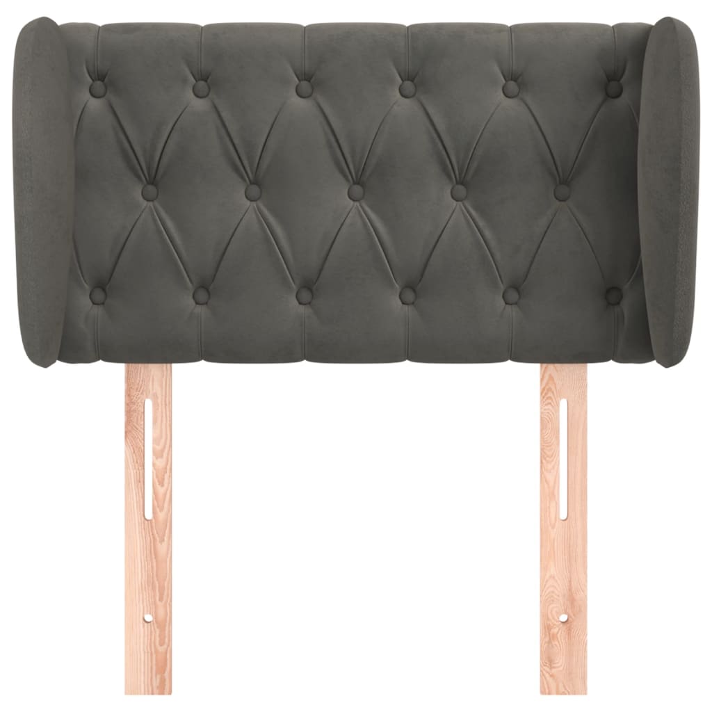 vidaXL Kopfteil mit Ohren Dunkelgrau 83x23x78/88 cm Samt
