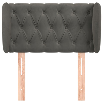 vidaXL Kopfteil mit Ohren Dunkelgrau 83x23x78/88 cm Samt
