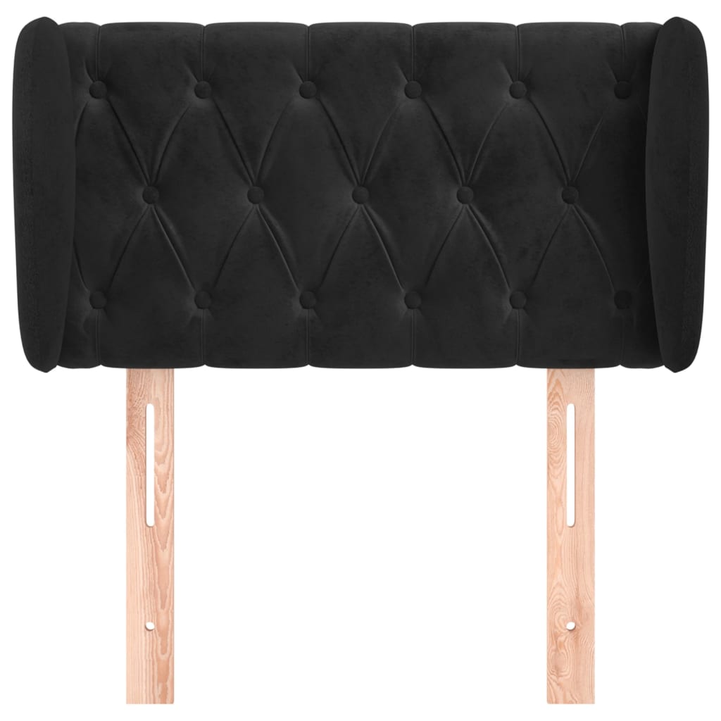 vidaXL Kopfteil mit Ohren Schwarz 83x23x78/88 cm Samt