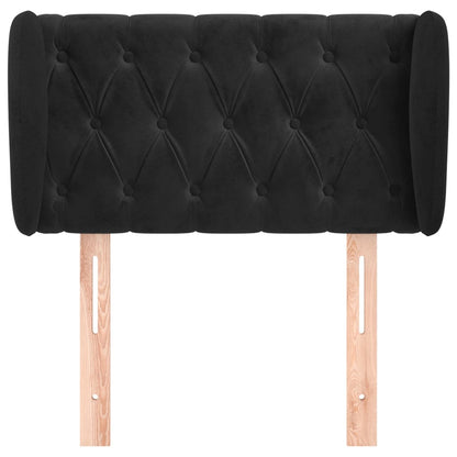 vidaXL Kopfteil mit Ohren Schwarz 83x23x78/88 cm Samt