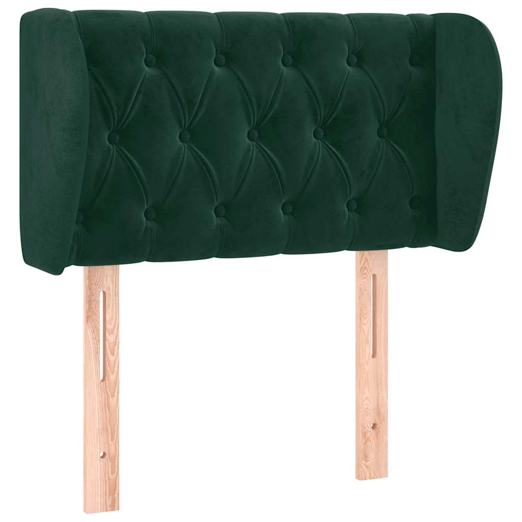 vidaXL Kopfteil mit Ohren Dunkelgrün 83x23x78/88 cm Samt