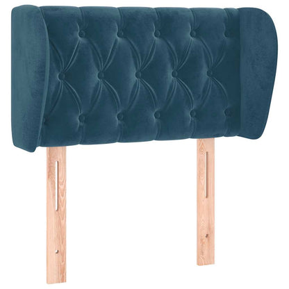 vidaXL Kopfteil mit Ohren Dunkelblau 83x23x78/88 cm Samt