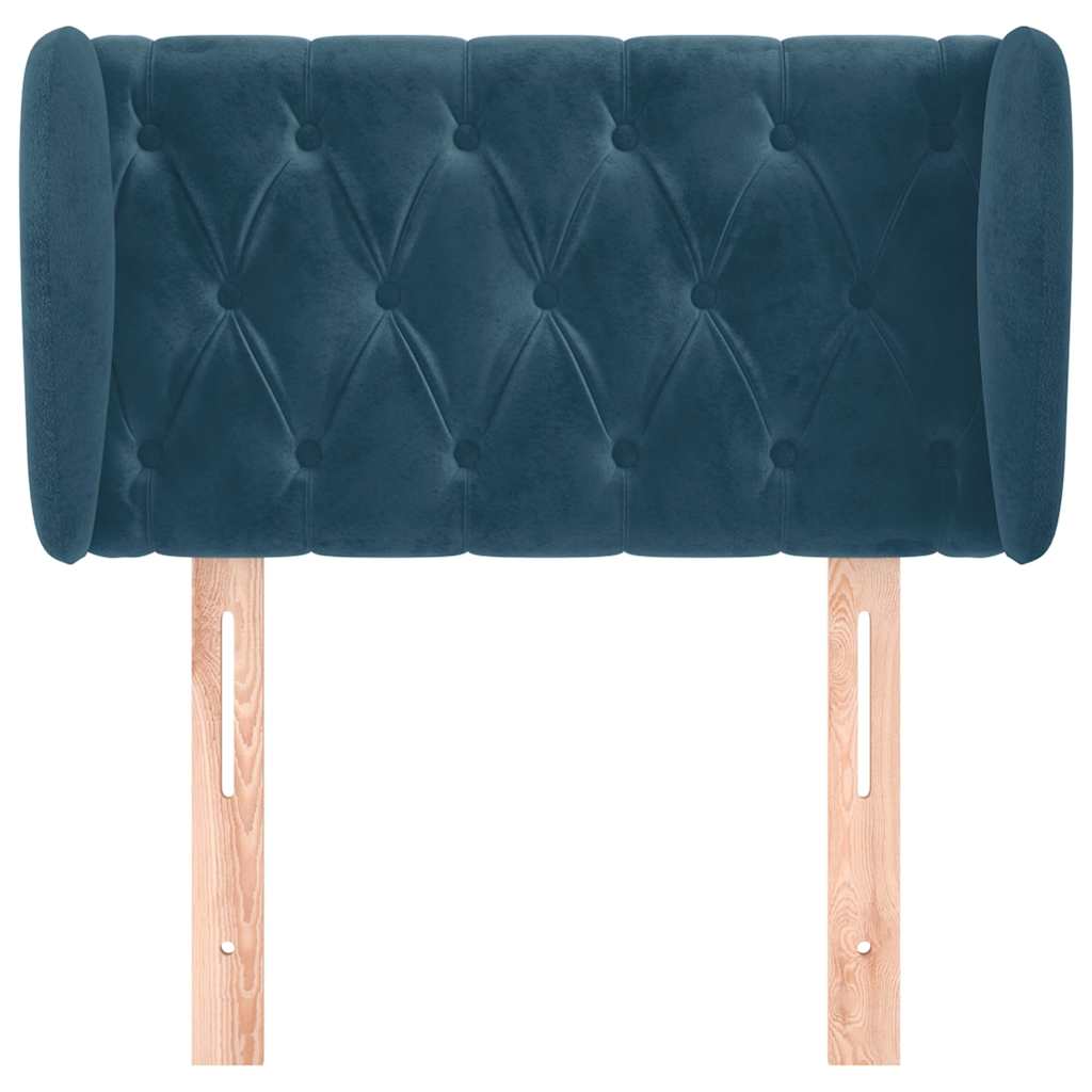 vidaXL Kopfteil mit Ohren Dunkelblau 83x23x78/88 cm Samt
