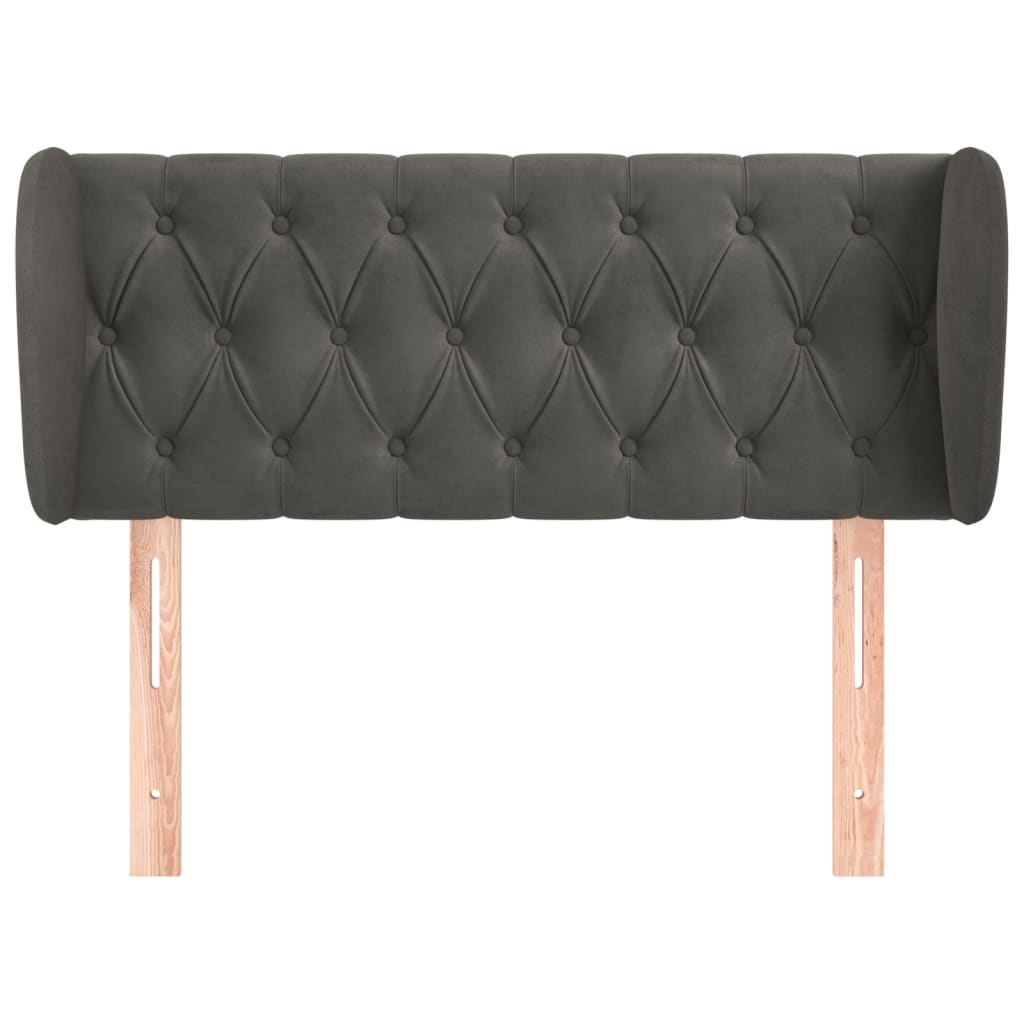 vidaXL Kopfteil mit Ohren Dunkelgrau 93x23x78/88 cm Samt
