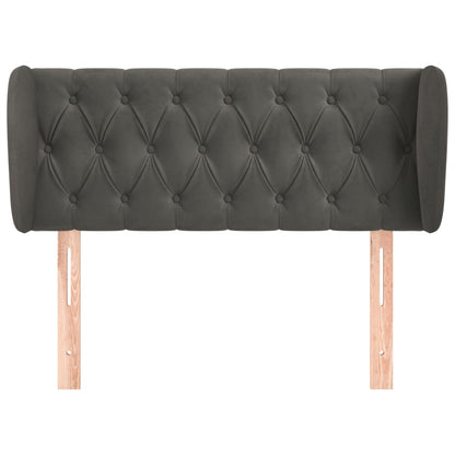 vidaXL Kopfteil mit Ohren Dunkelgrau 93x23x78/88 cm Samt