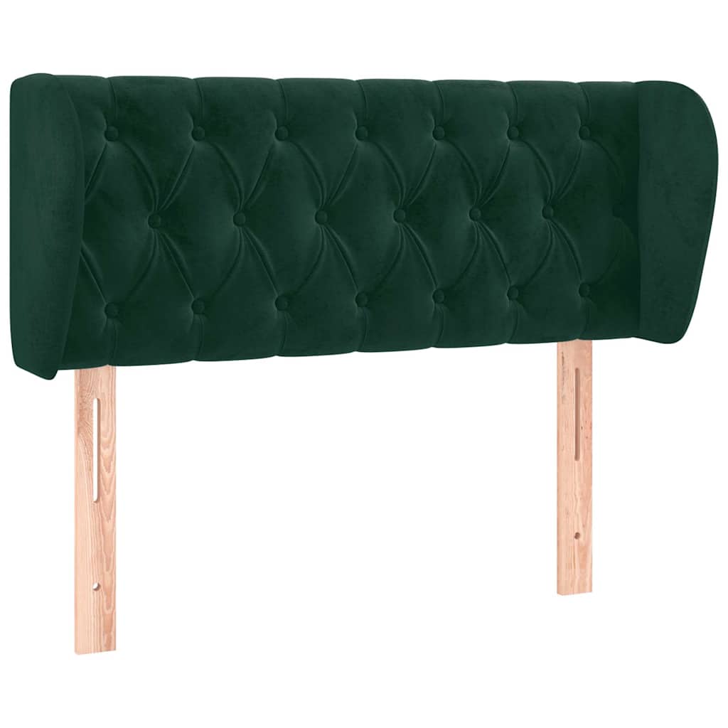 vidaXL Kopfteil mit Ohren Dunkelgrün 93x23x78/88 cm Samt