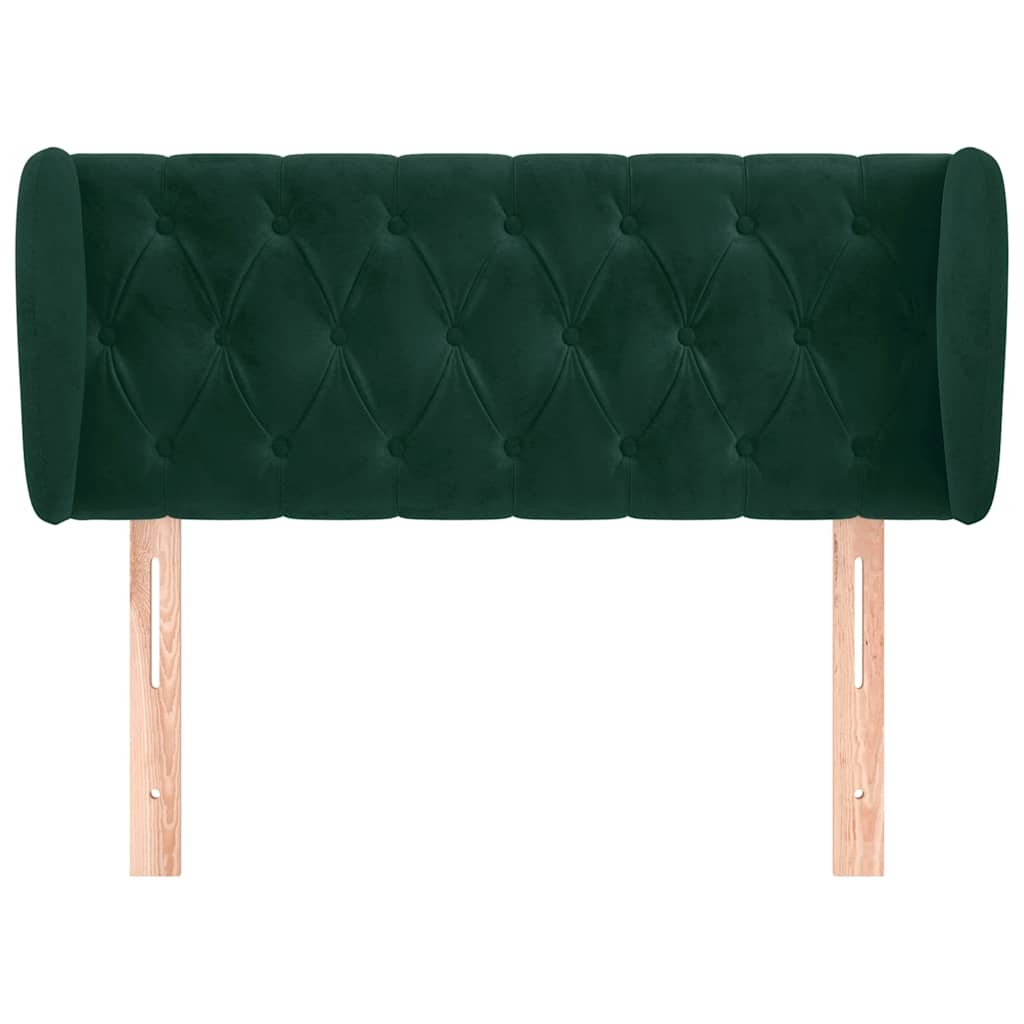 vidaXL Kopfteil mit Ohren Dunkelgrün 93x23x78/88 cm Samt