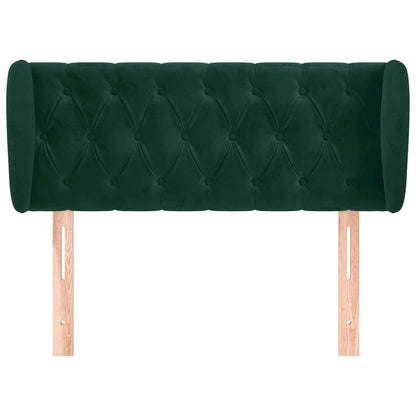 vidaXL Kopfteil mit Ohren Dunkelgrün 93x23x78/88 cm Samt