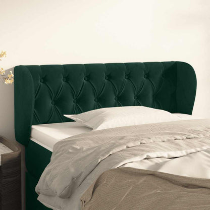 vidaXL Kopfteil mit Ohren Dunkelgrün 93x23x78/88 cm Samt
