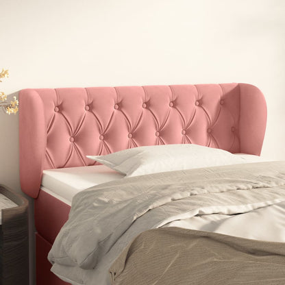 vidaXL Kopfteil mit Ohren Rosa 93x23x78/88 cm Samt