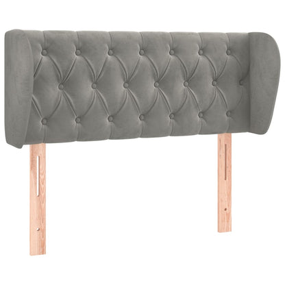 vidaXL Kopfteil mit Ohren Hellgrau 103x23x78/88 cm Samt