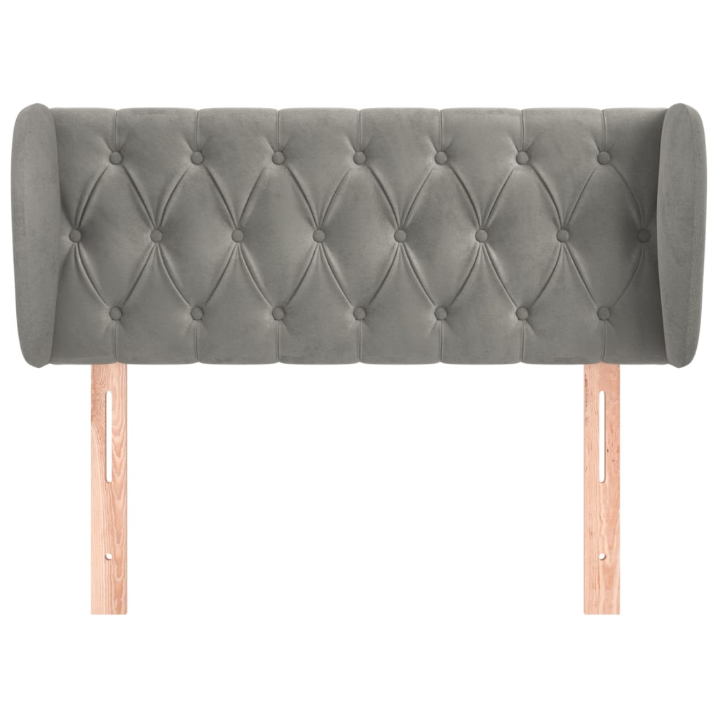 vidaXL Kopfteil mit Ohren Hellgrau 103x23x78/88 cm Samt
