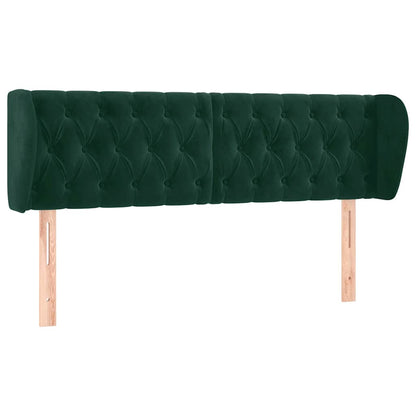 vidaXL Kopfteil mit Ohren Dunkelgrün 147x23x78/88 cm Samt
