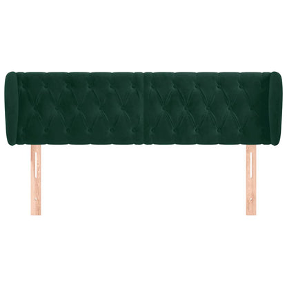 vidaXL Kopfteil mit Ohren Dunkelgrün 147x23x78/88 cm Samt