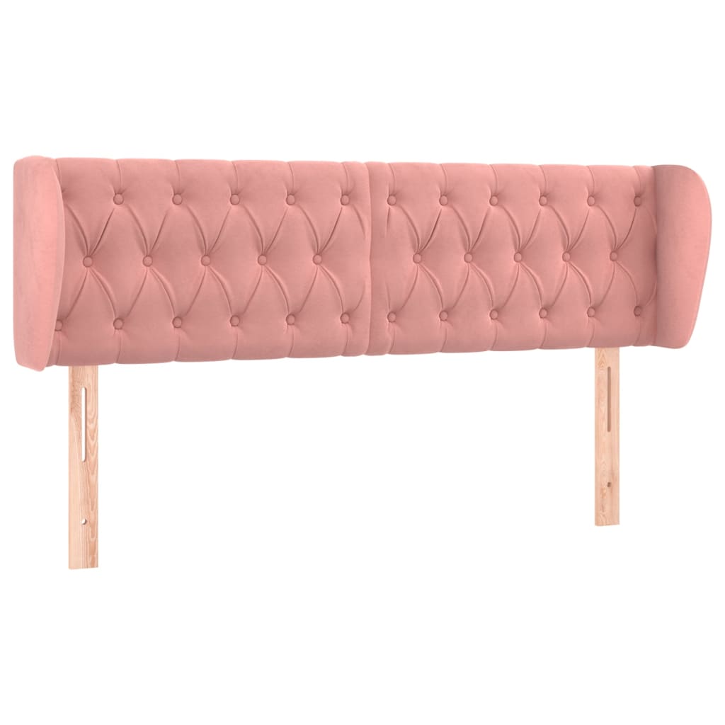 vidaXL Kopfteil mit Ohren Rosa 147x23x78/88 cm Samt