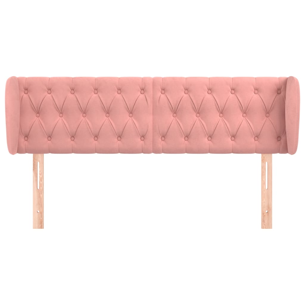 vidaXL Kopfteil mit Ohren Rosa 147x23x78/88 cm Samt