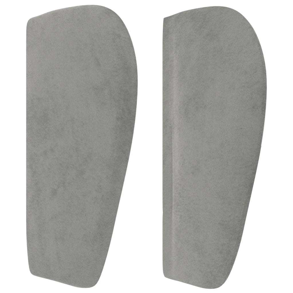 vidaXL Kopfteil mit Ohren Hellgrau 163x23x78/88 cm Samt
