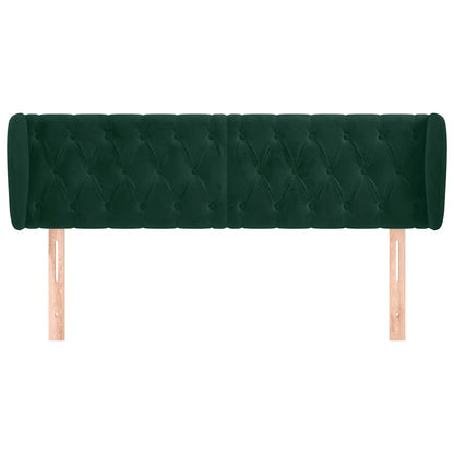 vidaXL Kopfteil mit Ohren Dunkelgrün 163x23x78/88 cm Samt