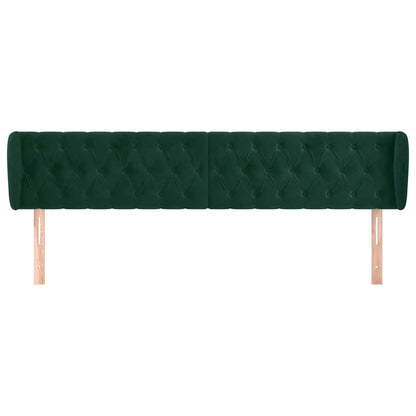 vidaXL Kopfteil mit Ohren Dunkelgrün 183x23x78/88 cm Samt