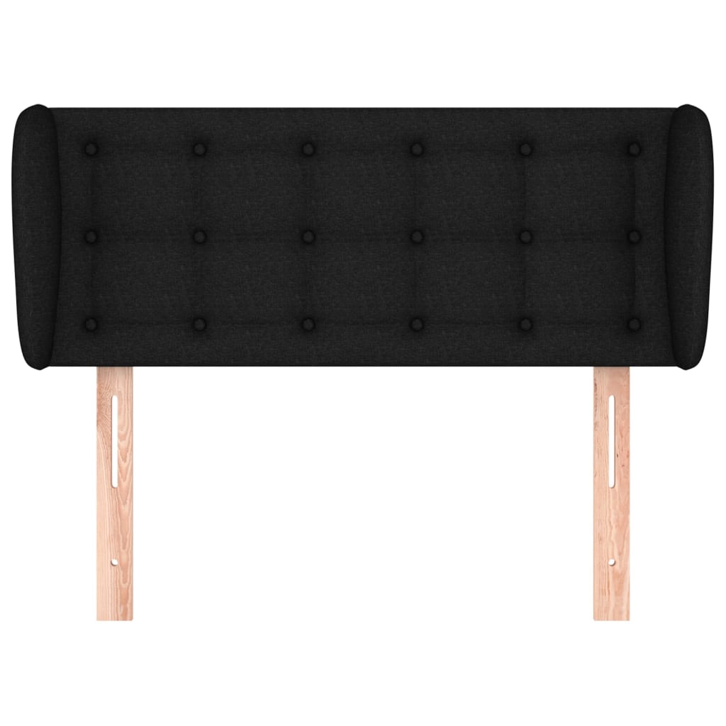 vidaXL Kopfteil mit Ohren Schwarz 93x23x78/88 cm Stoff
