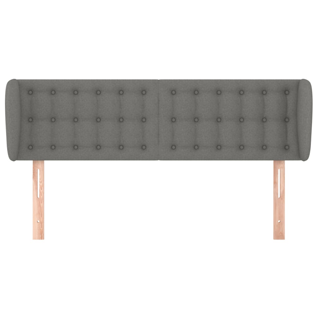 vidaXL Kopfteil mit Ohren Dunkelgrau 147x23x78/88 cm Stoff