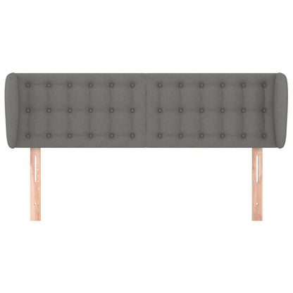 vidaXL Kopfteil mit Ohren Dunkelgrau 147x23x78/88 cm Stoff
