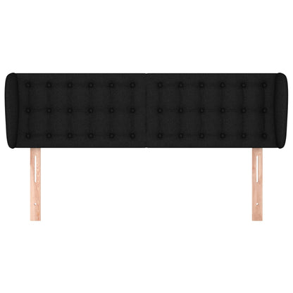 vidaXL Kopfteil mit Ohren Schwarz 147x23x78/88 cm Stoff