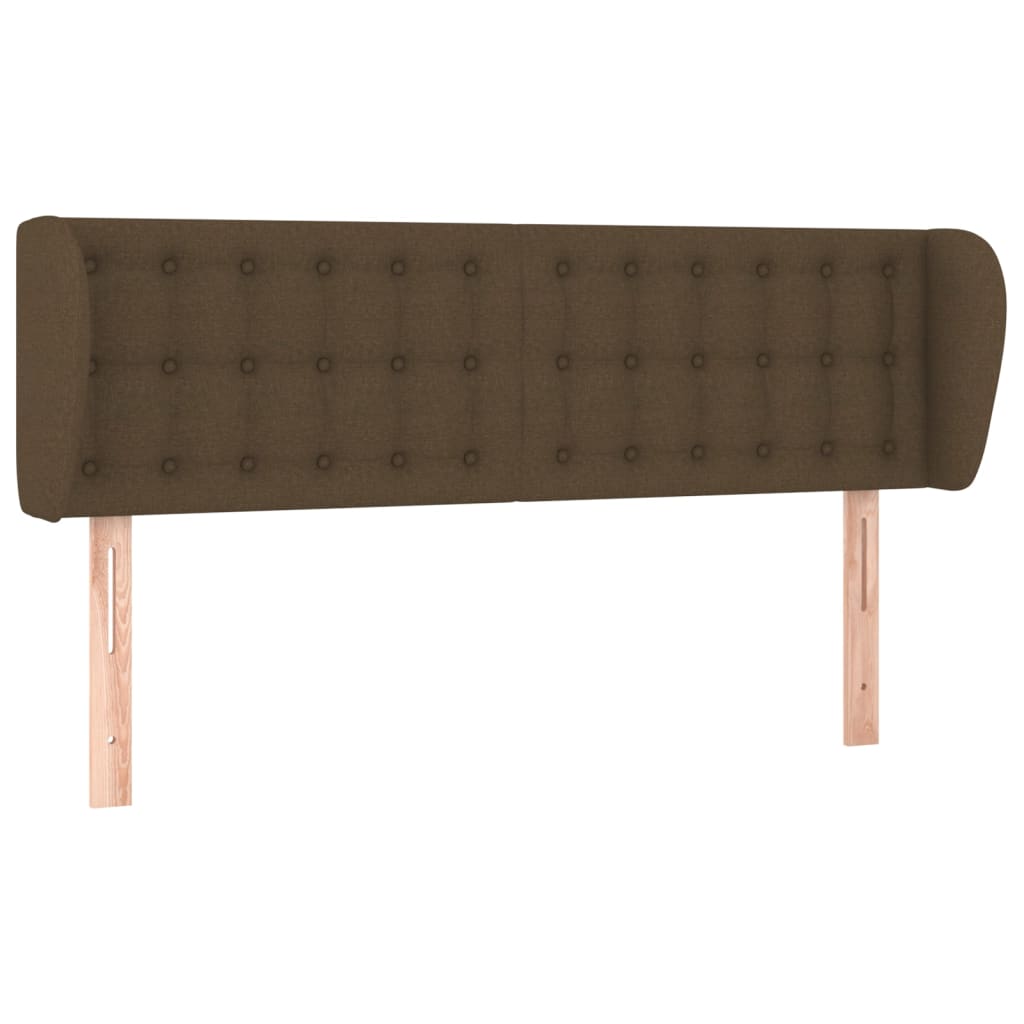 vidaXL Kopfteil mit Ohren Dunkelbraun 147x23x78/88 cm Stoff