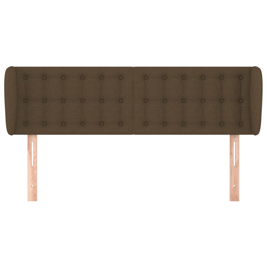 vidaXL Kopfteil mit Ohren Dunkelbraun 147x23x78/88 cm Stoff