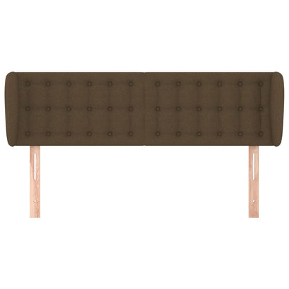 vidaXL Kopfteil mit Ohren Dunkelbraun 147x23x78/88 cm Stoff