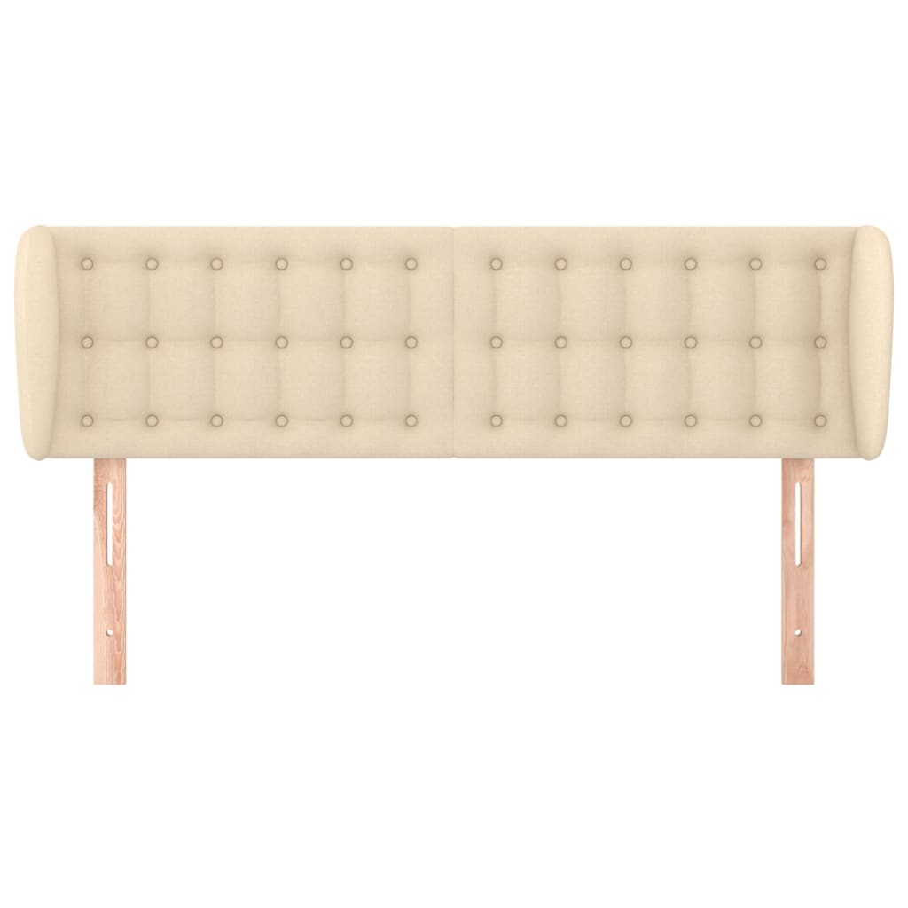 vidaXL Kopfteil mit Ohren Creme 147x23x78/88 cm Stoff