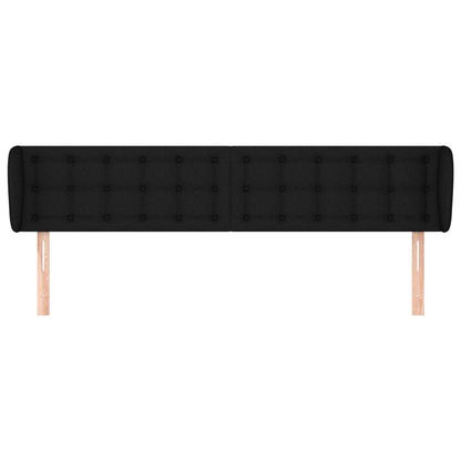 vidaXL Kopfteil mit Ohren Schwarz 183x23x78/88 cm Stoff