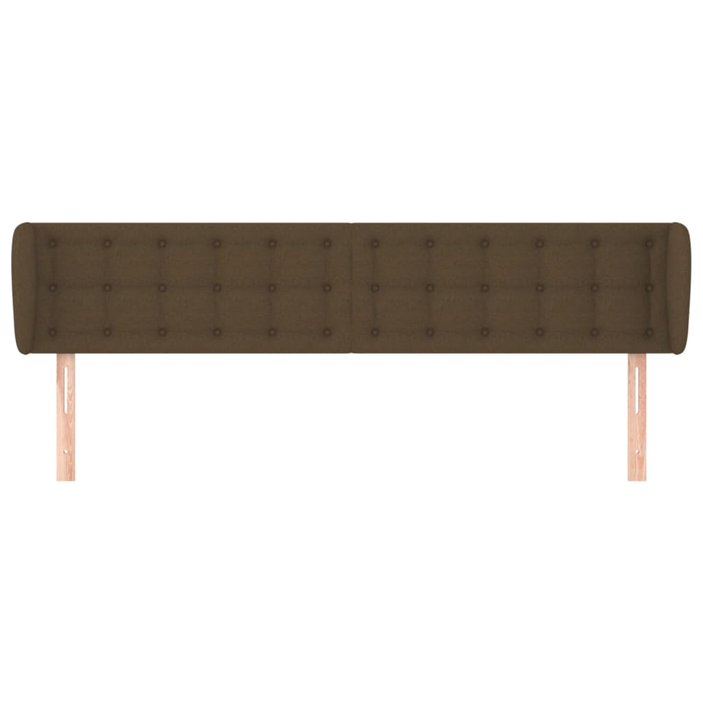 vidaXL Kopfteil mit Ohren Dunkelbraun 183x23x78/88 cm Stoff