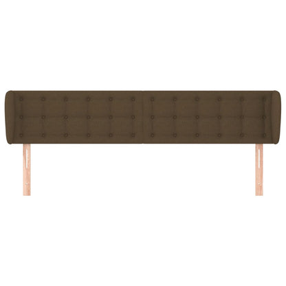 vidaXL Kopfteil mit Ohren Dunkelbraun 183x23x78/88 cm Stoff