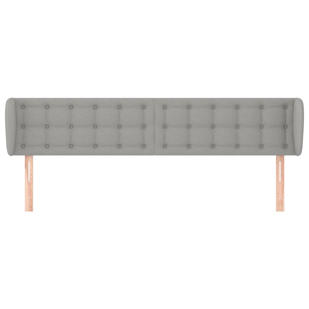 vidaXL Kopfteil mit Ohren Hellgrau 203x23x78/88 cm Stoff
