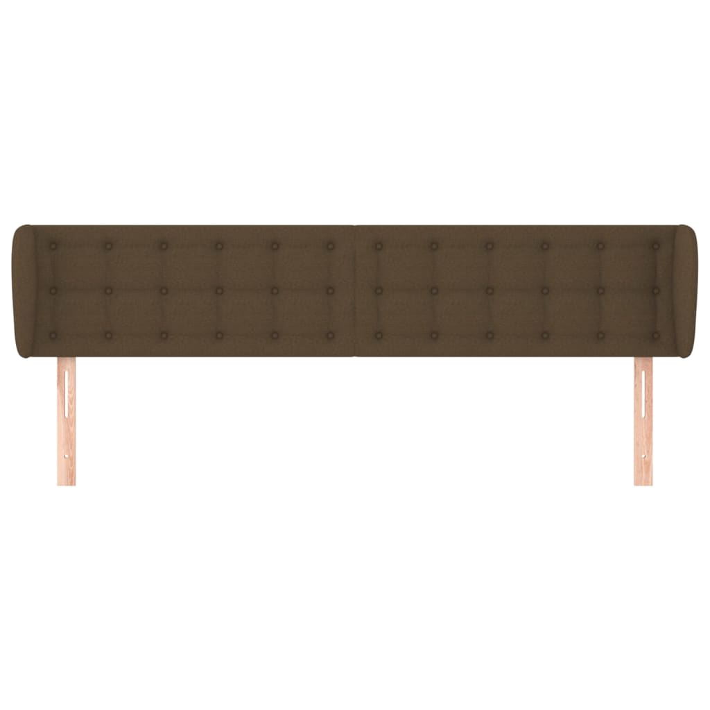 vidaXL Kopfteil mit Ohren Dunkelbraun 203x23x78/88 cm Stoff
