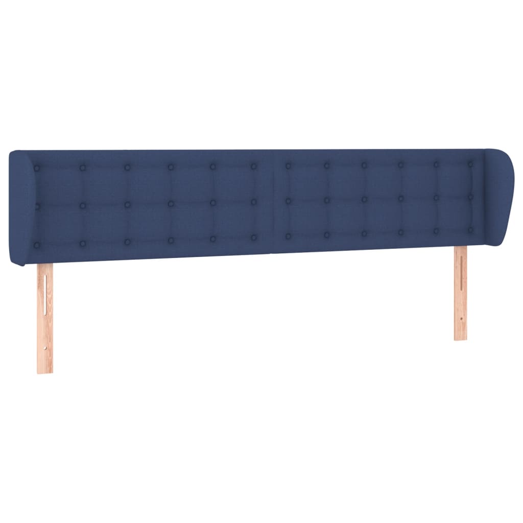 vidaXL Kopfteil mit Ohren Blau 203x23x78/88 cm Stoff