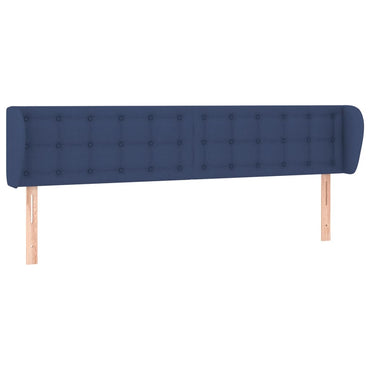 vidaXL Kopfteil mit Ohren Blau 203x23x78/88 cm Stoff