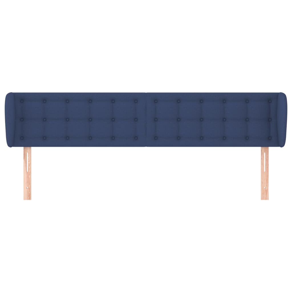 vidaXL Kopfteil mit Ohren Blau 203x23x78/88 cm Stoff