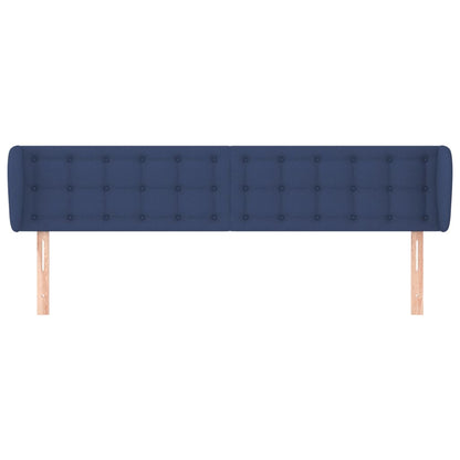 vidaXL Kopfteil mit Ohren Blau 203x23x78/88 cm Stoff