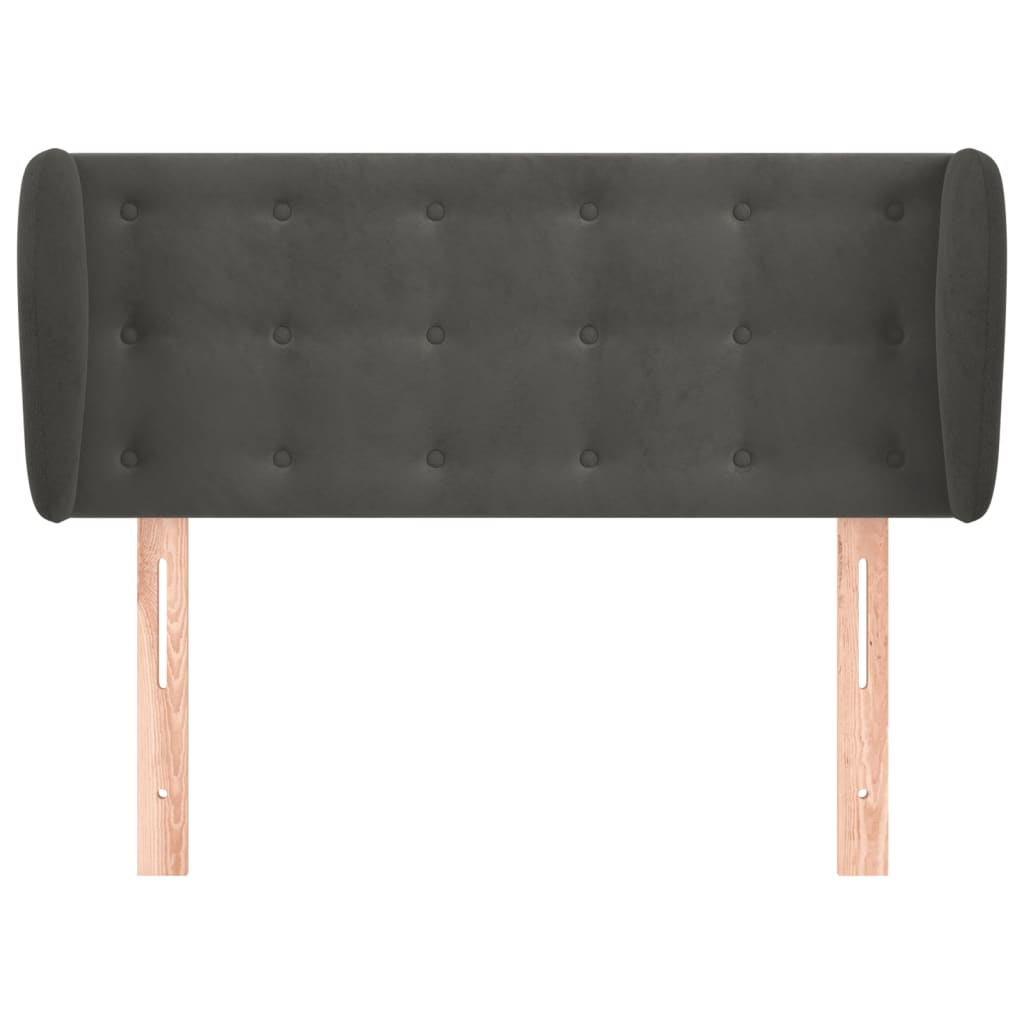 vidaXL Kopfteil mit Ohren Dunkelgrau 83x23x78/88 cm Samt