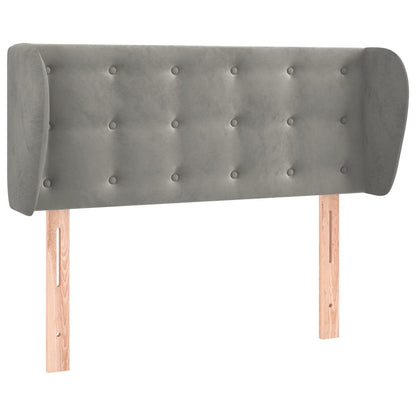vidaXL Kopfteil mit Ohren Hellgrau 93x23x78/88 cm Samt