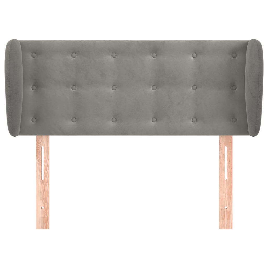vidaXL Kopfteil mit Ohren Hellgrau 93x23x78/88 cm Samt