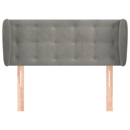 vidaXL Kopfteil mit Ohren Hellgrau 93x23x78/88 cm Samt