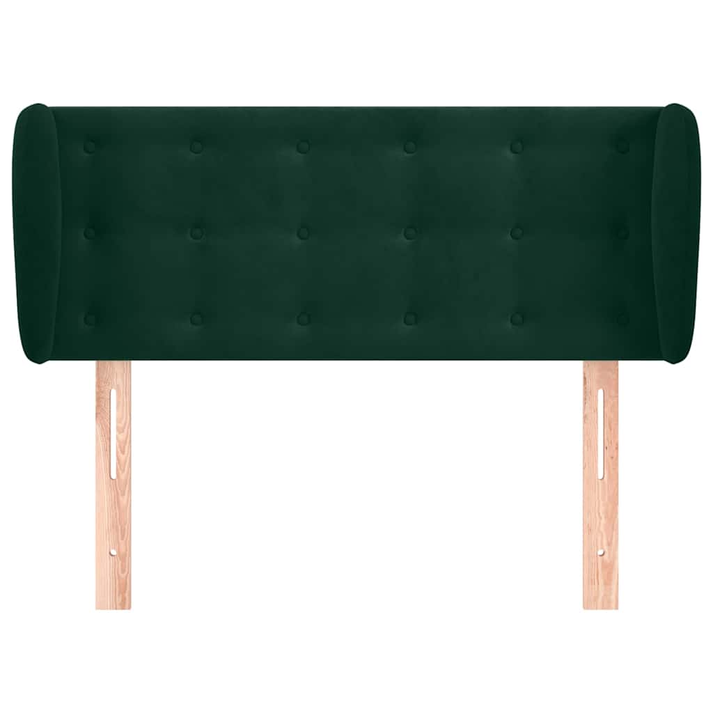 vidaXL Kopfteil mit Ohren Dunkelgrün 93x23x78/88 cm Samt