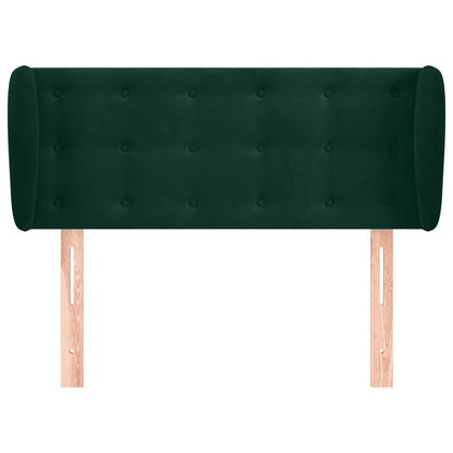 vidaXL Kopfteil mit Ohren Dunkelgrün 103x23x78/88 cm Samt