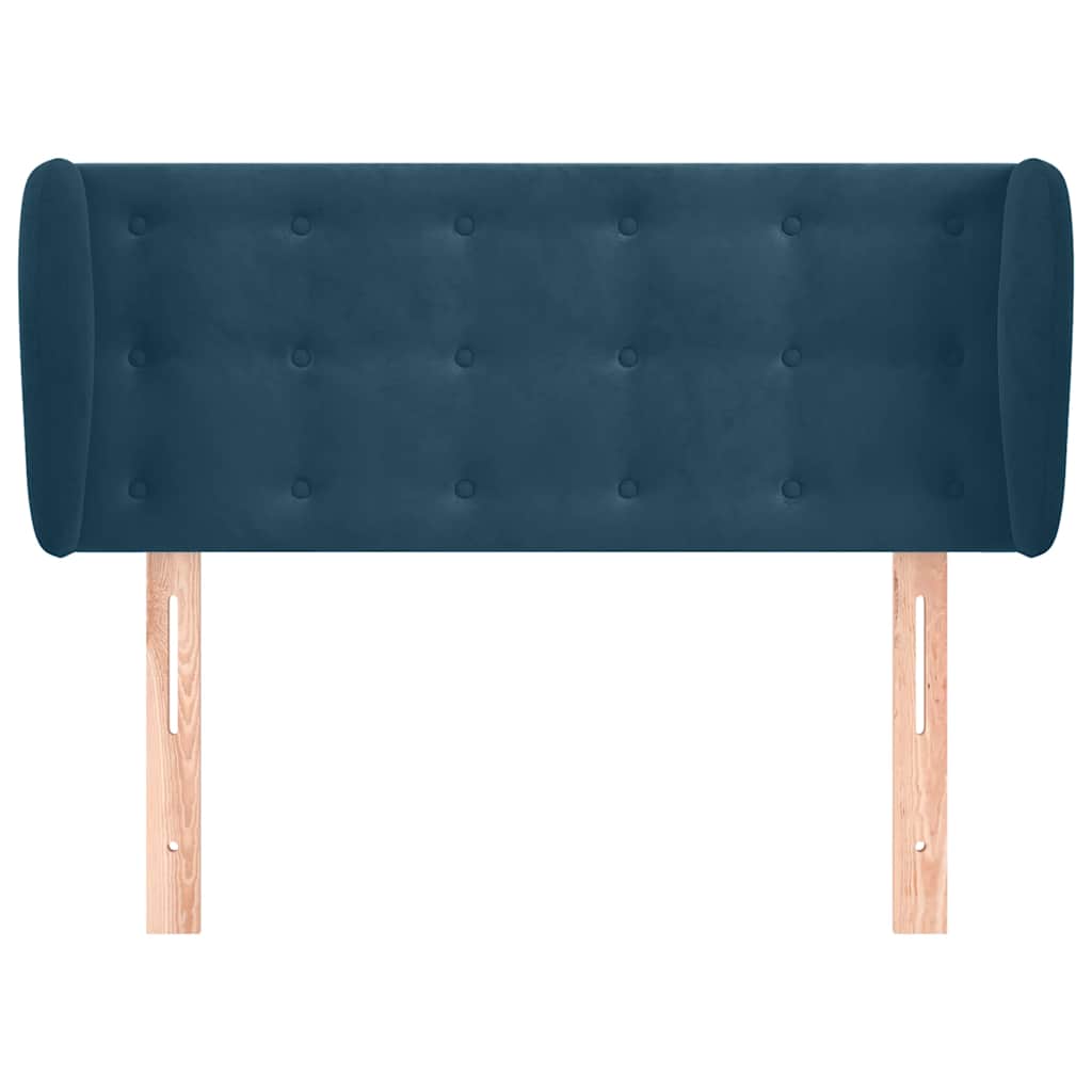 vidaXL Kopfteil mit Ohren Dunkelblau 103x23x78/88 cm Samt