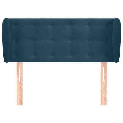 vidaXL Kopfteil mit Ohren Dunkelblau 103x23x78/88 cm Samt