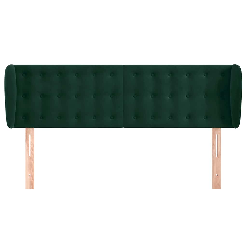 vidaXL Kopfteil mit Ohren Dunkelgrün 147x23x78/88 cm Samt