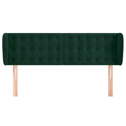 vidaXL Kopfteil mit Ohren Dunkelgrün 147x23x78/88 cm Samt